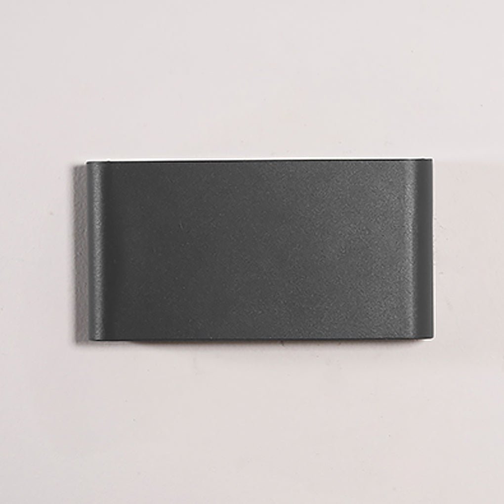 2 Light Black Modern Low Profile Exterior Porch Led Slim Outdoor Up Down Wall Light