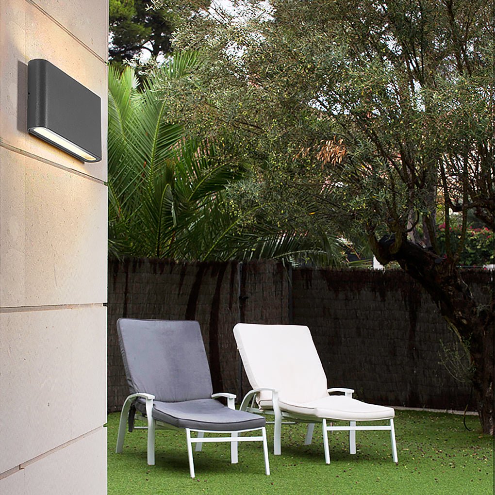 2 Light Black Modern Low Profile Exterior Porch Led Slim Outdoor Up Down Wall Light