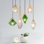 Nordic Postmodern Personality Art Glass Pendant Light For Bedside Bar