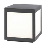 Black Square Cube Outdoor Post Led Pier Mount Light