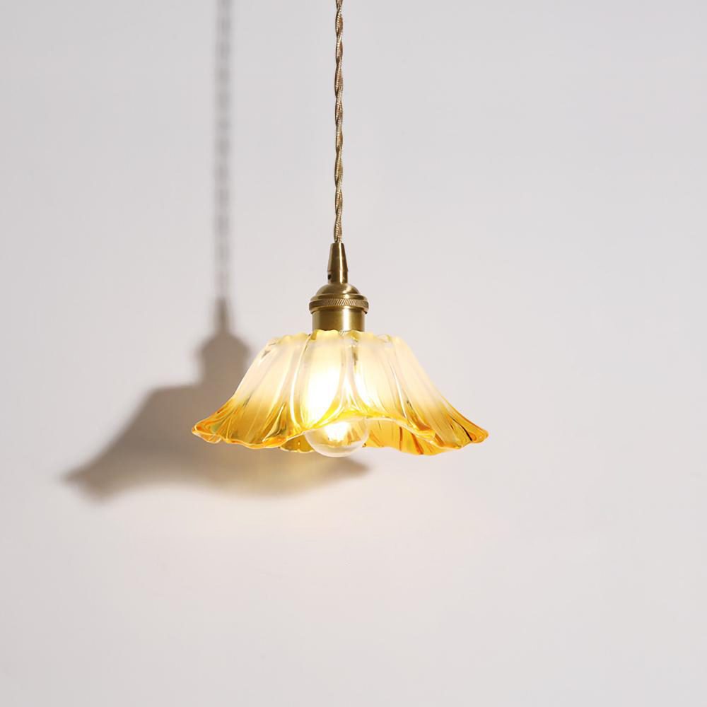Retro Lotus Creative Glass Pendant Lamp