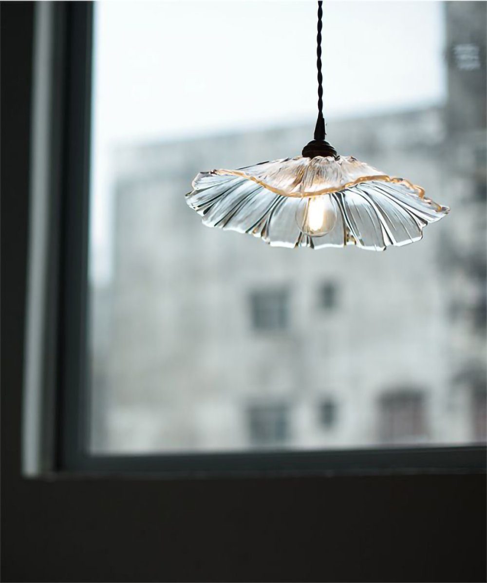 Retro Lotus Creative Glass Pendant Lamp