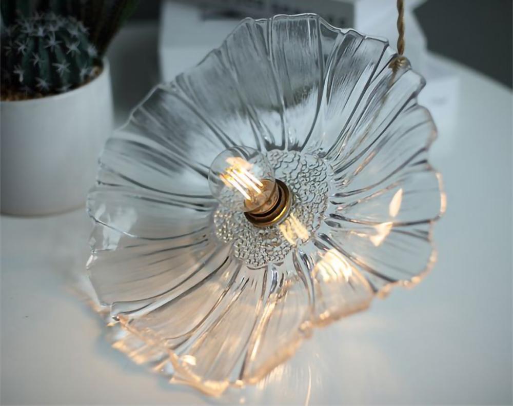 Retro Lotus Creative Glass Pendant Lamp