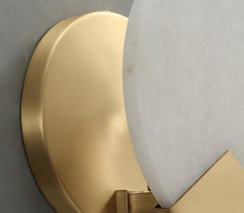 Alabaster Brass Wall Light