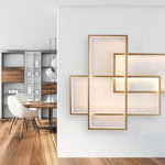 Overlapping Rectangles Aluminum Geometric Style Flush Mount Lighting Led Ceiling Light