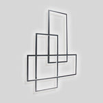 Overlapping Rectangles Aluminum Geometric Style Flush Mount Lighting Led Ceiling Light