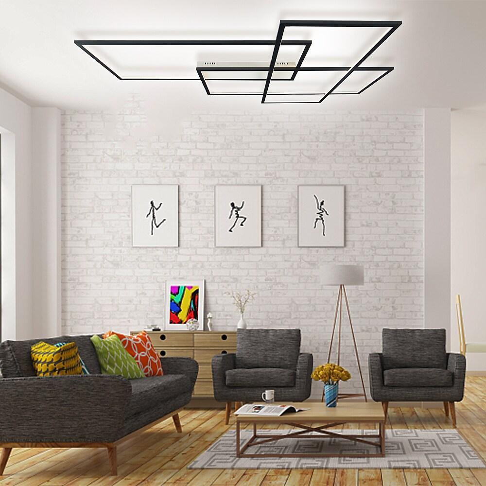Overlapping Rectangles Aluminum Geometric Style Flush Mount Lighting Led Ceiling Light