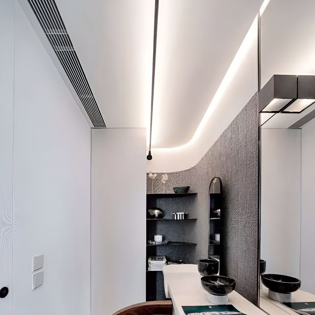Rotatable Skyline Linear Led Lights Slim Steel Line Ceiling Light