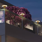 Round Ufo Shaped Solar Waterproof Outdoor Fence Post Lights