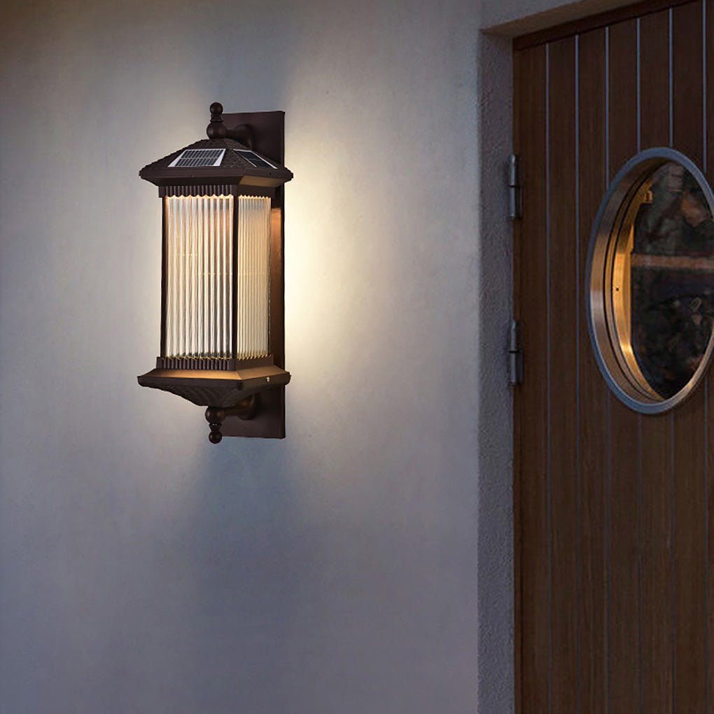 Solar Retro Outdoor Waterproof Led Automatic Light Sense Gate Lamp Wall Lights