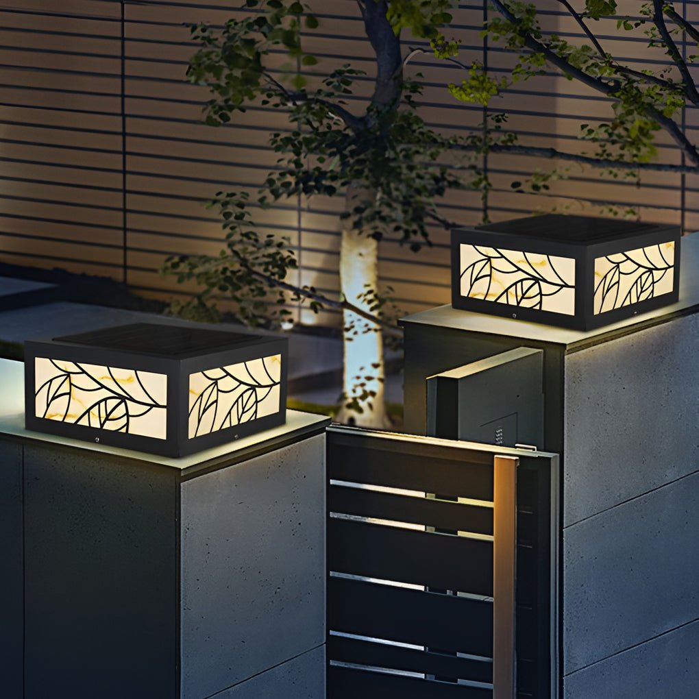 Square Waterproof Led Modern Solar Outdoor Deck Post Lights Pillar Light