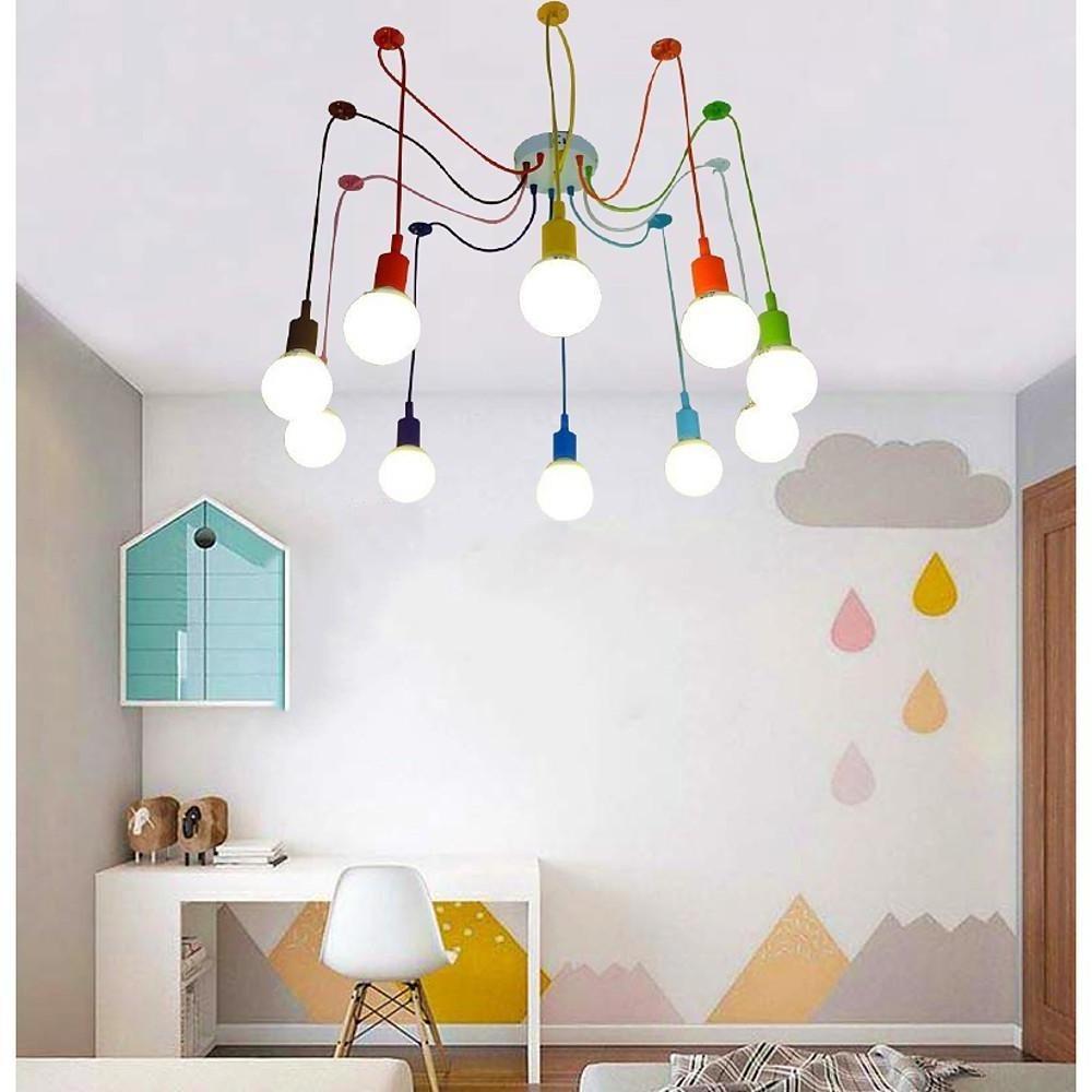 Cluster Spider Pendant Lighting 10 Heads Diy Adjustable Ceiling Lights