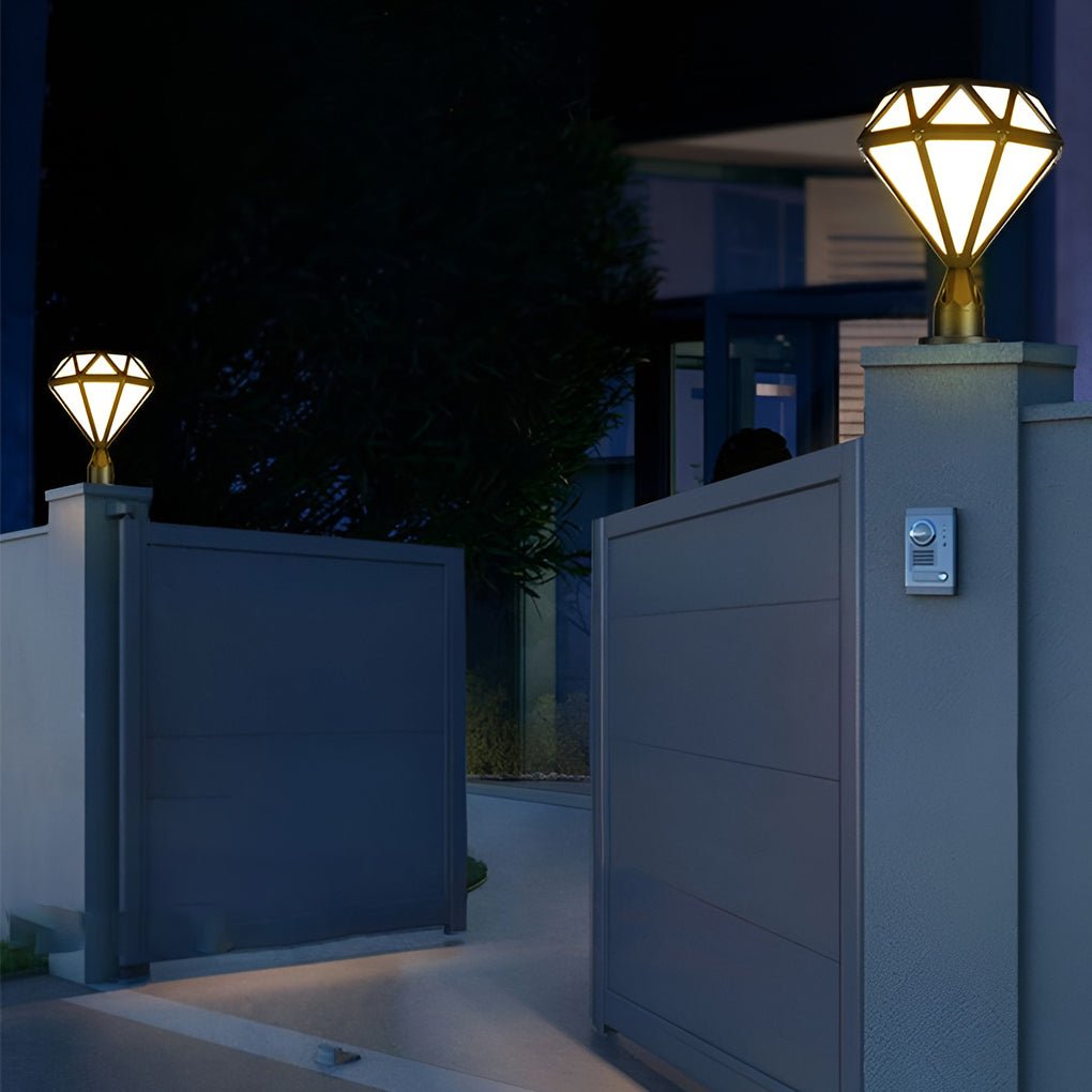 Unique Diamond Shaped Led Post Lights Outdoor Lights Waterproof Fence Post Lights