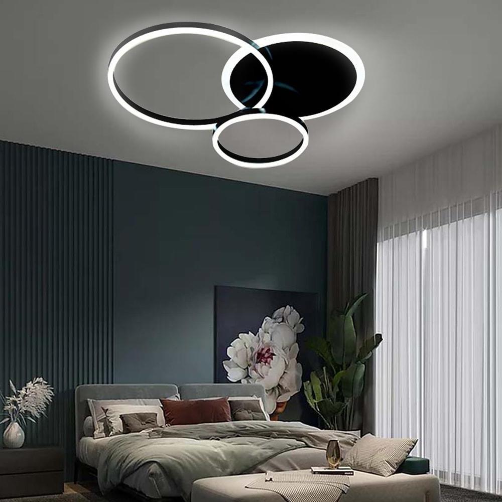 3 Layers Led Modern Circle Flush Mount Light 3 Color Dimmable 26X20