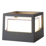 Square Double Layer Shade Outdoor Pier Mount Light Post Lamp