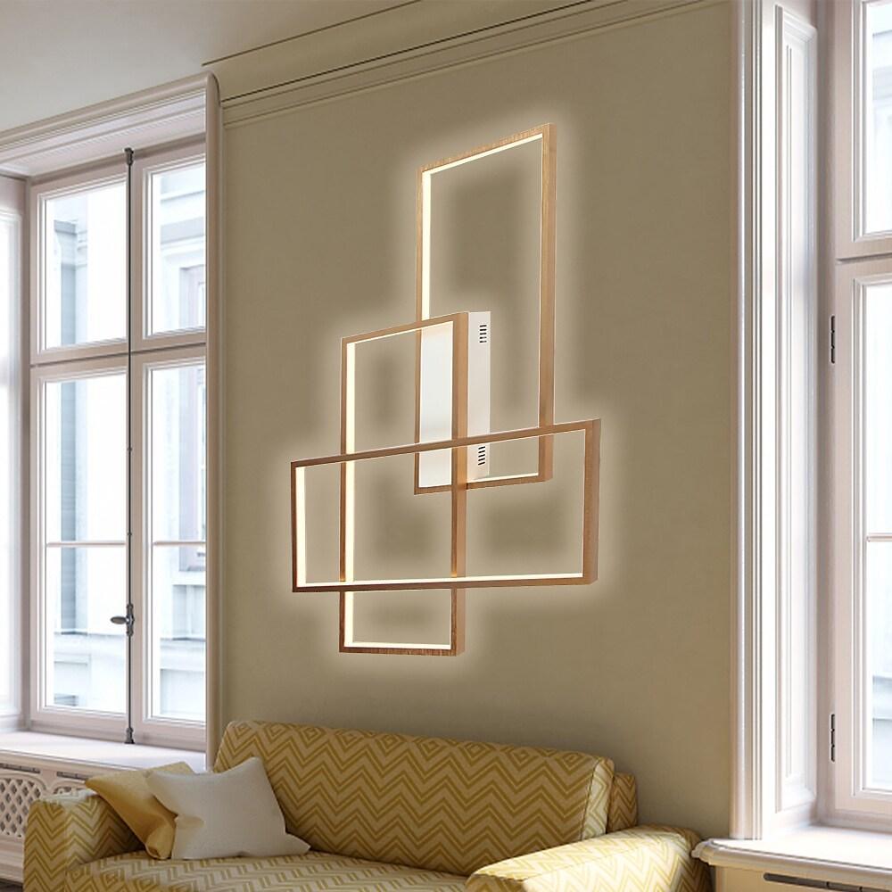 Overlapping Rectangles Aluminum Geometric Style Flush Mount Lighting Led Ceiling Light